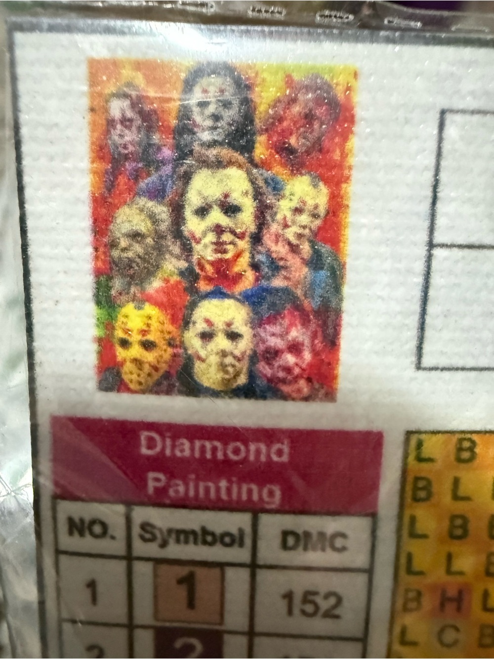 Halloween Horror Masks Diamond Dot Art Kit Canvas - Multicolor